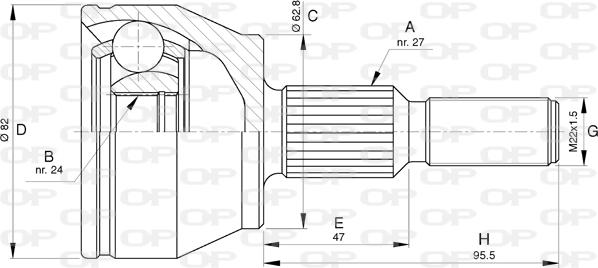 Open Parts CVJ5792.10 - Birləşmə dəsti, ötürücü val furqanavto.az