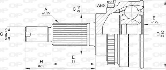 Open Parts CVJ5797.10 - Birləşmə dəsti, ötürücü val furqanavto.az