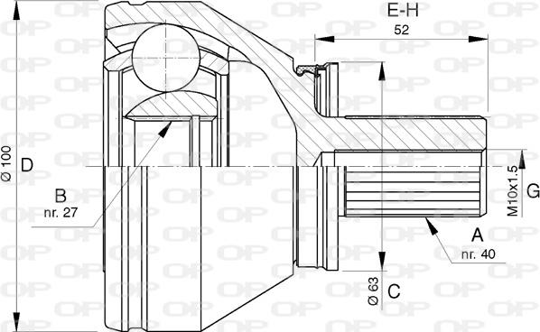 Open Parts CVJ5744.10 - Birləşmə dəsti, ötürücü val furqanavto.az