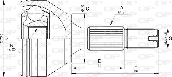 Open Parts CVJ5745.10 - Birləşmə dəsti, ötürücü val furqanavto.az