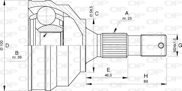 Open Parts CVJ5747.10 - Birləşmə dəsti, ötürücü val furqanavto.az