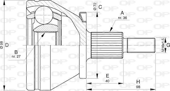 Open Parts CVJ5753.10 - Birləşmə dəsti, ötürücü val furqanavto.az