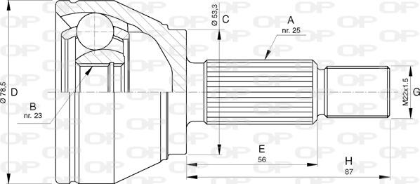 Open Parts CVJ5757.10 - Birləşmə dəsti, ötürücü val furqanavto.az