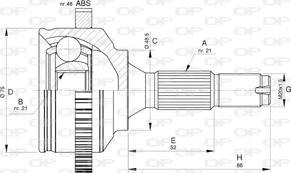 Open Parts CVJ5764.10 - Birləşmə dəsti, ötürücü val furqanavto.az