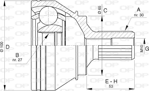 Open Parts CVJ5761.10 - Birləşmə dəsti, ötürücü val furqanavto.az