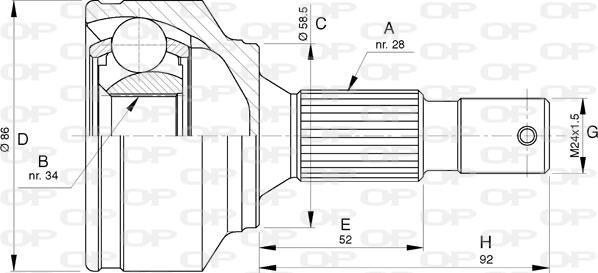 Open Parts CVJ5767.10 - Birləşmə dəsti, ötürücü val furqanavto.az