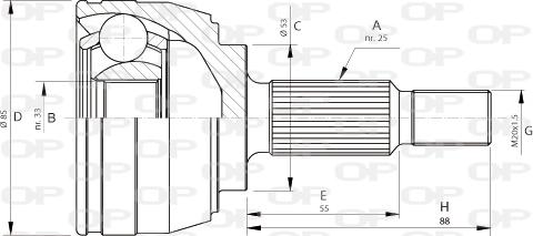 Open Parts CVJ5705.10 - Birləşmə dəsti, ötürücü val furqanavto.az