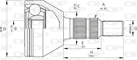 Open Parts CVJ5701.10 - Birləşmə dəsti, ötürücü val furqanavto.az