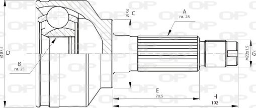 Open Parts CVJ5714.10 - Birləşmə dəsti, ötürücü val furqanavto.az