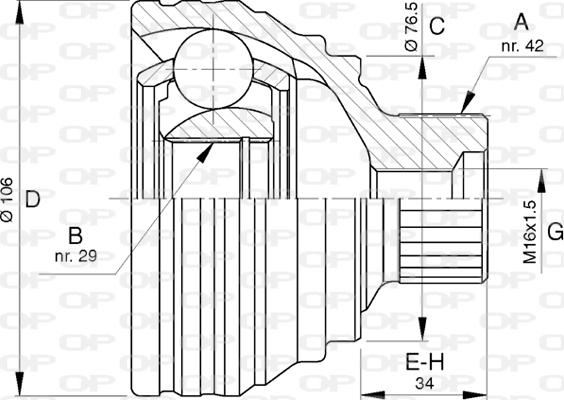 Open Parts CVJ5785.10 - Birləşmə dəsti, ötürücü val furqanavto.az