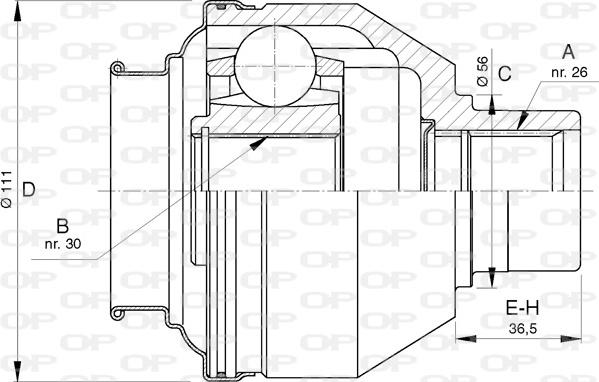 Open Parts CVJ5733.20 - Birləşmə dəsti, ötürücü val furqanavto.az