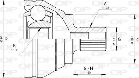 Open Parts CVJ5722.10 - Birləşmə dəsti, ötürücü val furqanavto.az