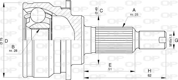 Open Parts CVJ5770.10 - Birləşmə dəsti, ötürücü val furqanavto.az