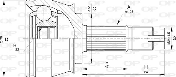 Open Parts CVJ5778.10 - Birləşmə dəsti, ötürücü val furqanavto.az