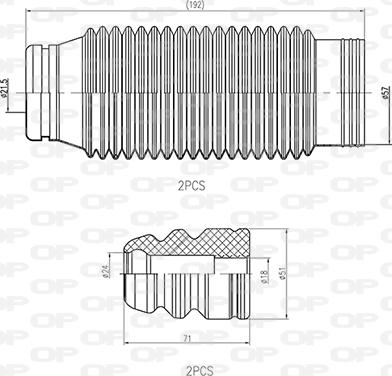 Open Parts DCK5090.04 - Toz örtüyü dəsti, amortizator furqanavto.az