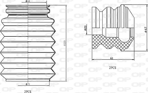 Open Parts DCK5097.04 - Toz örtüyü dəsti, amortizator furqanavto.az