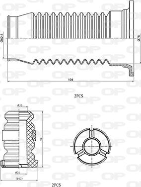 Open Parts DCK5049.04 - Toz örtüyü dəsti, amortizator furqanavto.az