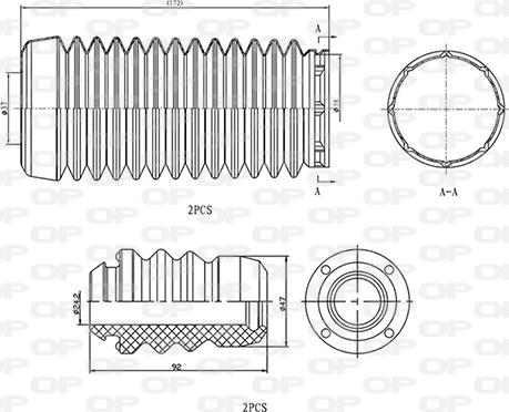 Open Parts DCK5046.04 - Toz örtüyü dəsti, amortizator furqanavto.az