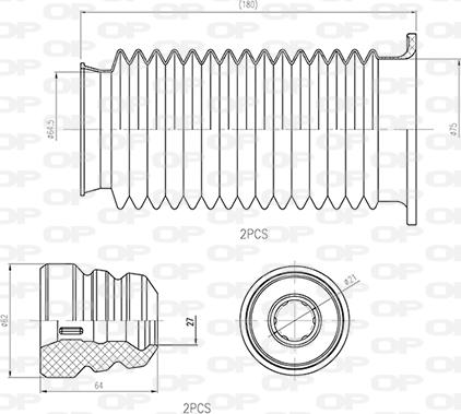 Open Parts DCK5040.04 - Toz örtüyü dəsti, amortizator furqanavto.az