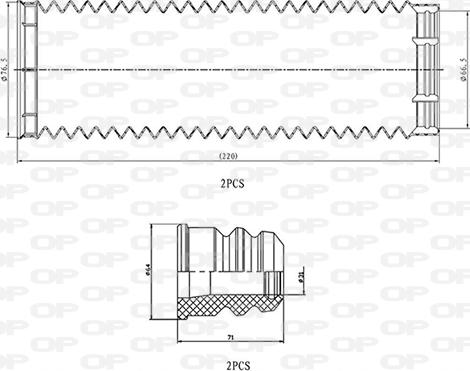 Open Parts DCK5047.04 - Toz örtüyü dəsti, amortizator furqanavto.az