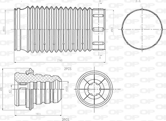 Open Parts DCK5054.04 - Toz örtüyü dəsti, amortizator furqanavto.az