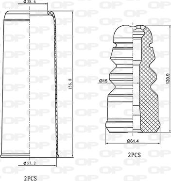 Open Parts DCK5052.04 - Toz örtüyü dəsti, amortizator furqanavto.az