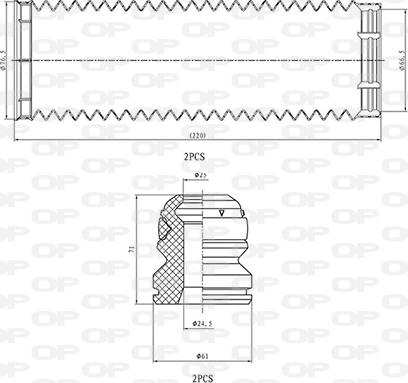 Open Parts DCK5057.04 - Toz örtüyü dəsti, amortizator furqanavto.az