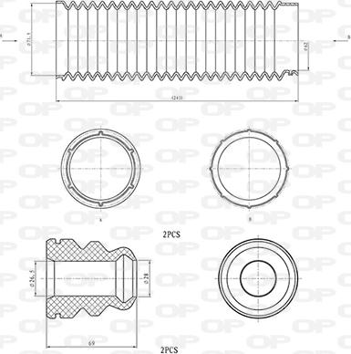 Open Parts DCK5064.04 - Toz örtüyü dəsti, amortizator furqanavto.az