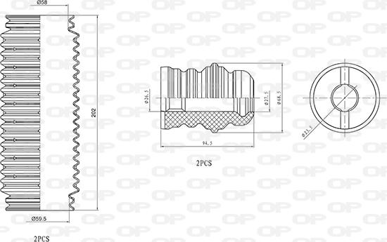 Open Parts DCK5066.04 - Toz örtüyü dəsti, amortizator furqanavto.az