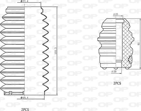 Open Parts DCK5063.04 - Toz örtüyü dəsti, amortizator furqanavto.az