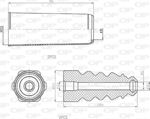 Open Parts DCK5019.04 - Toz örtüyü dəsti, amortizator furqanavto.az