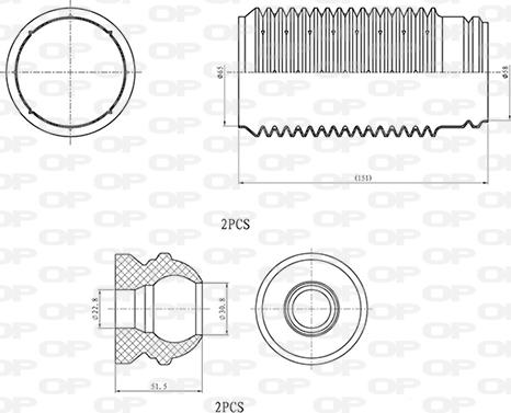 Open Parts DCK5018.04 - Toz örtüyü dəsti, amortizator furqanavto.az