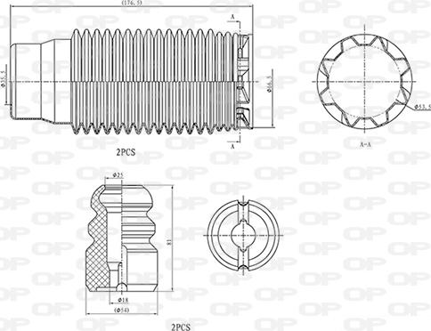 Open Parts DCK5013.04 - Toz örtüyü dəsti, amortizator furqanavto.az