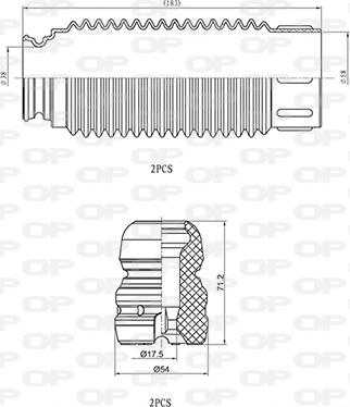 Open Parts DCK5034.04 - Toz örtüyü dəsti, amortizator furqanavto.az