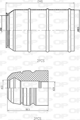 Open Parts DCK5036.04 - Toz örtüyü dəsti, amortizator furqanavto.az