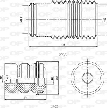 Open Parts DCK5030.04 - Toz örtüyü dəsti, amortizator furqanavto.az