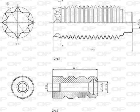 Open Parts DCK5024.04 - Toz örtüyü dəsti, amortizator furqanavto.az