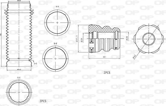 Open Parts DCK5020.04 - Toz örtüyü dəsti, amortizator furqanavto.az