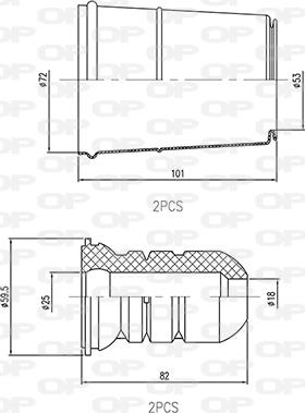 Open Parts DCK5074.04 - Toz örtüyü dəsti, amortizator furqanavto.az