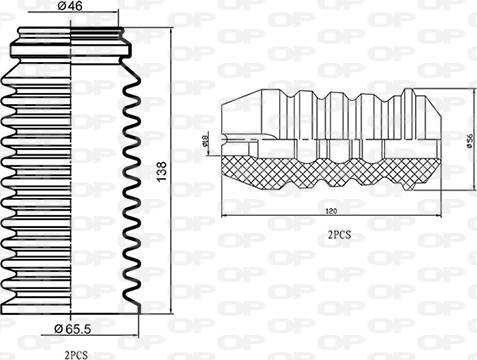 Open Parts DCK5070.04 - Toz örtüyü dəsti, amortizator furqanavto.az