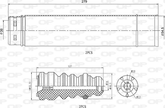 Open Parts DCK5100.04 - Toz örtüyü dəsti, amortizator furqanavto.az