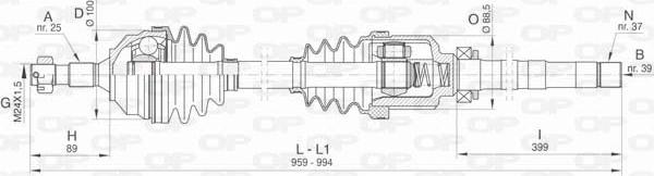 Open Parts DRS6453.00 - Sürücü mili furqanavto.az