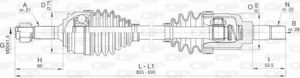 Open Parts DRS6462.00 - Sürücü mili furqanavto.az