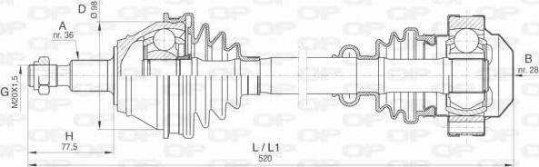 Open Parts DRS6409.00 - Sürücü mili furqanavto.az