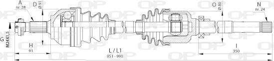 Open Parts DRS6403.00 - Sürücü mili furqanavto.az