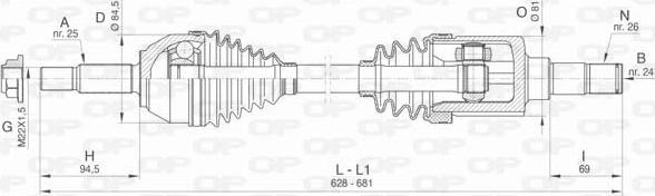 Open Parts DRS6411.00 - Sürücü mili furqanavto.az