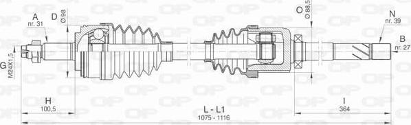 Open Parts DRS6430.00 - Sürücü mili furqanavto.az