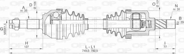 Open Parts DRS6433.00 - Sürücü mili furqanavto.az