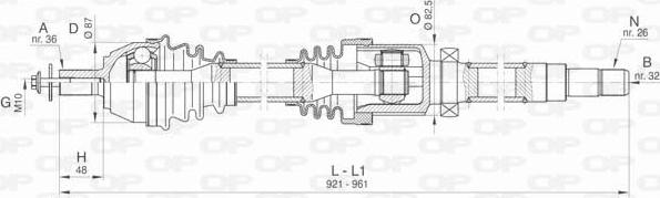 Open Parts DRS6428.00 - Sürücü mili furqanavto.az