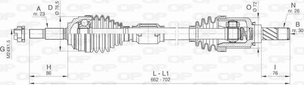 Open Parts DRS6472.00 - Sürücü mili furqanavto.az